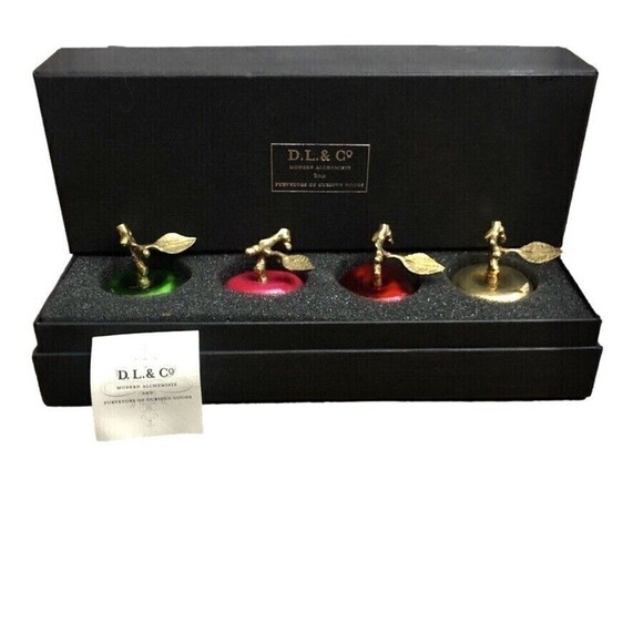 Dl & Co Apple Candles Set Of 4 Mini Apple Candles Boite De Pommes 0.75 Oz - Picture 2 of 9